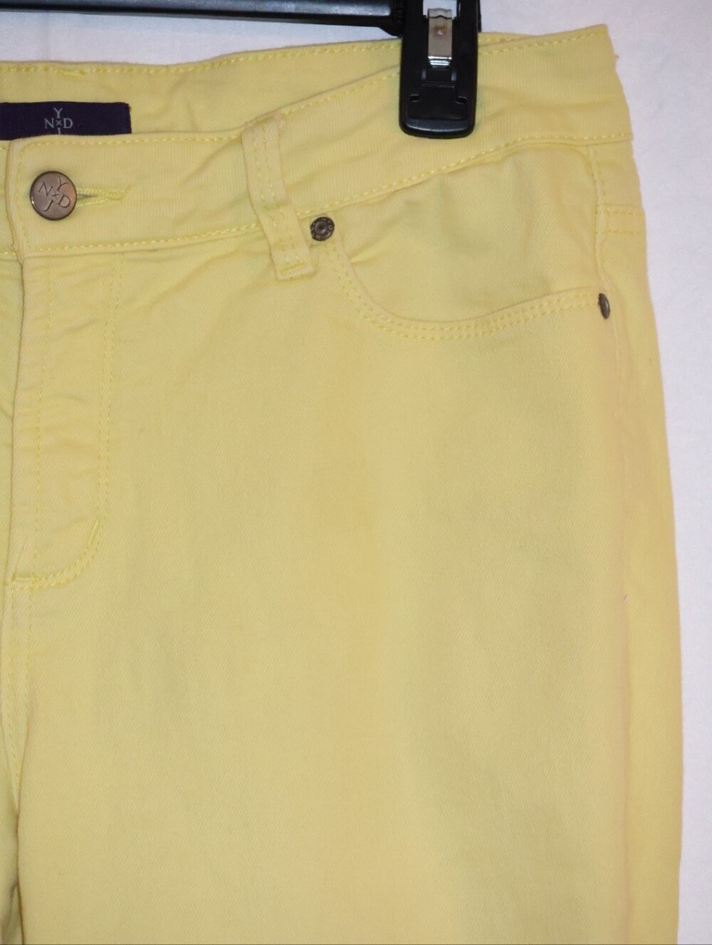 NYDJ (Not Your Daughter's Jeans) Pastel Yellow Alisha Fitted Ankle Jeans. - Picture 5 of 14